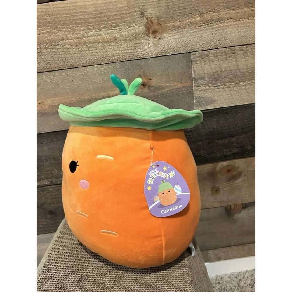 Squishmallow Easter 2025 Caroleena‎ the Carrot Wearing a Bucket Hat NEW 12 inch